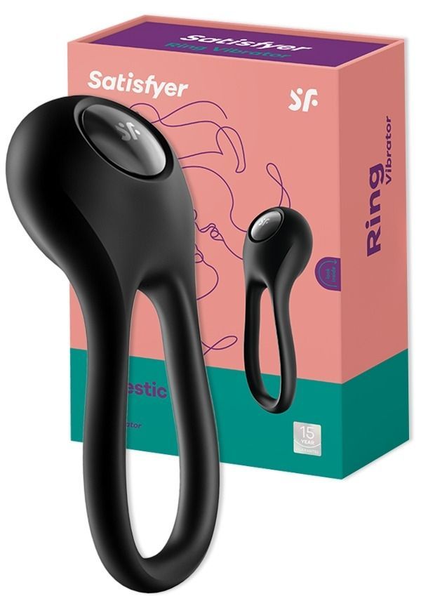 Ерекційне віброкільце Satisfyer Majestic Duo, чорний