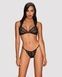 Комплект кружевного белья Obsessive Elisetta, черный, S/M