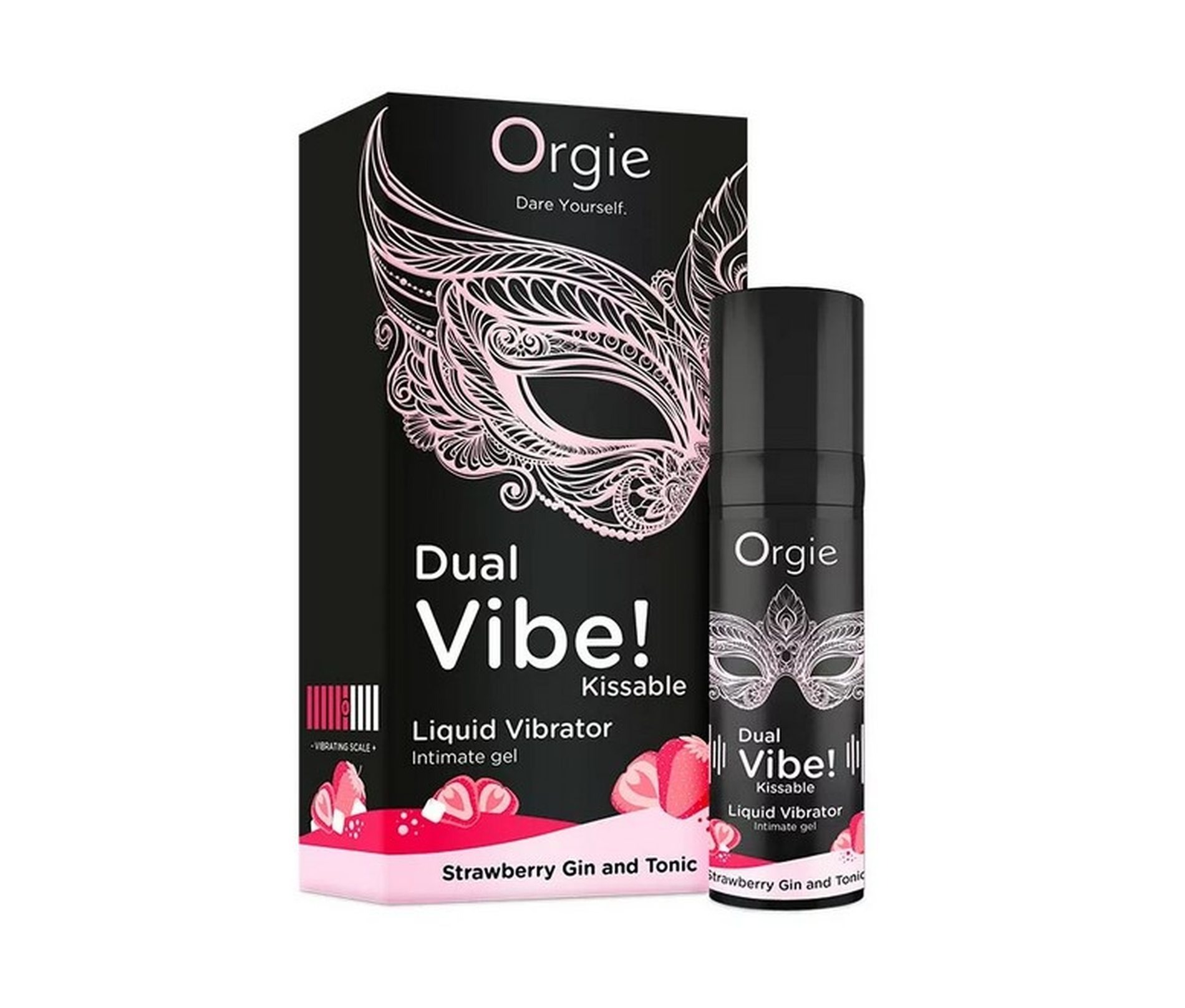 Рідкий вібратор Orgie DUAL VIBE! коктейль Джин-тонік полуниця, 15 мл