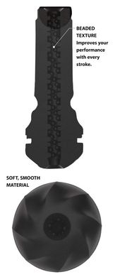 Мастурбатор хай-тек у колбі FeelSensation Kiiroo, кібершкіра, чорний, 24 х 8.8 см