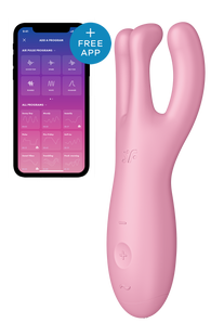 Гибкий смарт вибратор SATISFYER THREESOME 4 CONNECT APP PINK