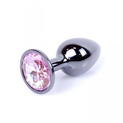 Анальная пробка с камнем Plug-Jewellery Dark Silver PLUG- Rose размер S
