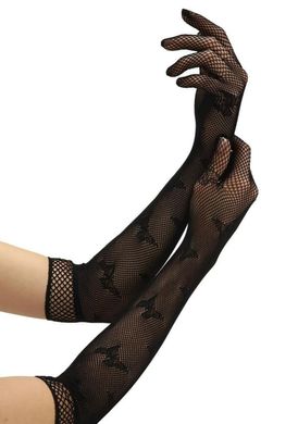 Рукавички подовжені з метеликами BACI Butterfly Lace Opera Gloves, чорний