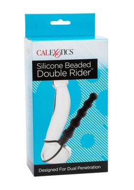 Насадка на член-елочка с петлей на мошонку для двойного проникновения Silicone Beaded Double Rider