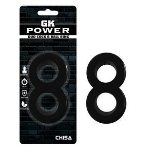 Эрекционное кольцо двойное Chisa GK Power, черный