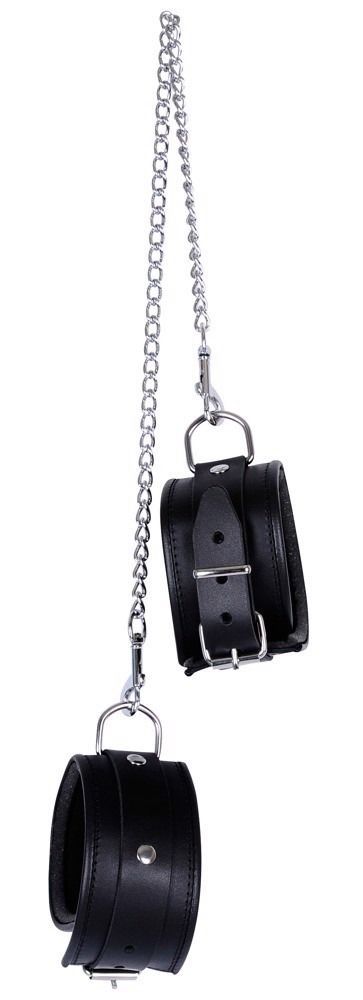 Кандалы на ноги ZADO FETISH из натуральной кожи, черные