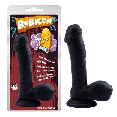 Фаллоимитатор с присоской Chisa Rubicon Gentle Black Penis, черный