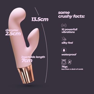 Вібратор-кролик CRUSHIOUS Mellow Cony, рожевий, 13,5 х 2,5 см