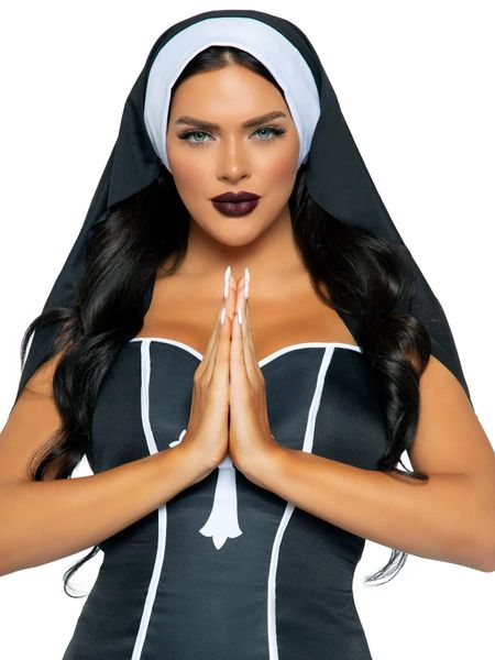 Головной убор сексуальной монахини Leg Avenue черный O\S