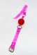 Кляп неоновый DS Fetish, розовый ремешок с красным шариком