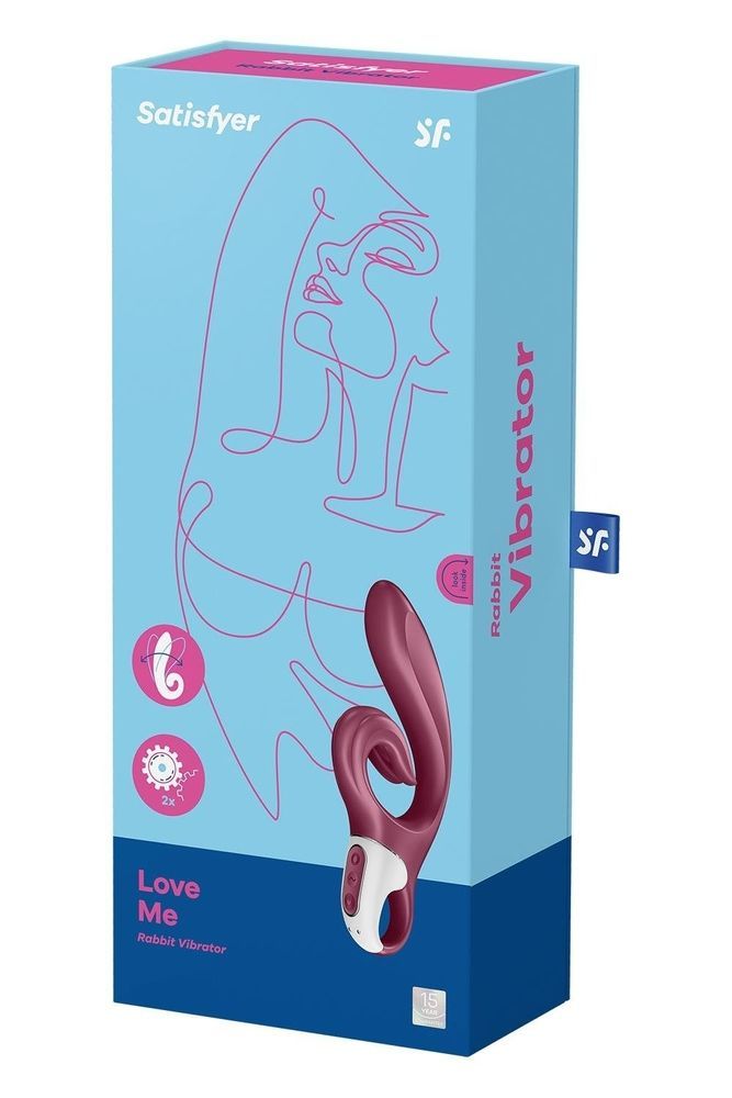 Стимулятор точки G и клитора Satisfyer Love me с вибрацией, бордовый