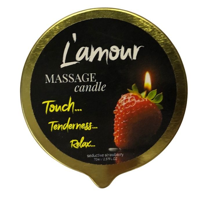 Массажная свеча L'amour Seductive Strawberry золотая, 70 мл