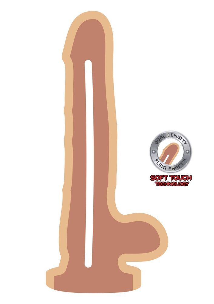 Фаллоимитатор из киберкожи с присоской Toy Joy Dual Density Dildo, бежевый