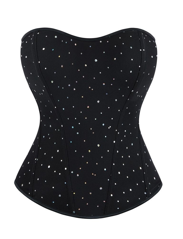 Корсет зі стразами Star Night 6 Plastic Bones чорний, XS
