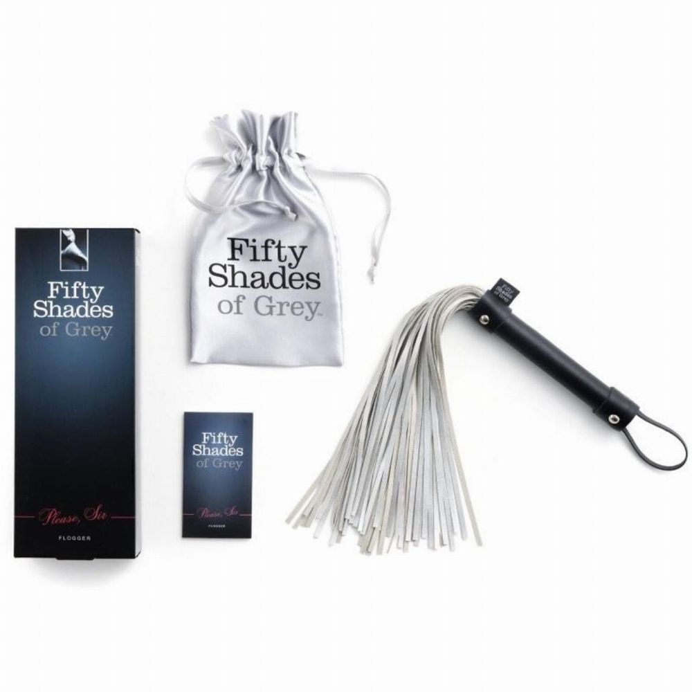 Флоггер "Умоляю, Господин" Fifty Shades of Grey черно-серебристый