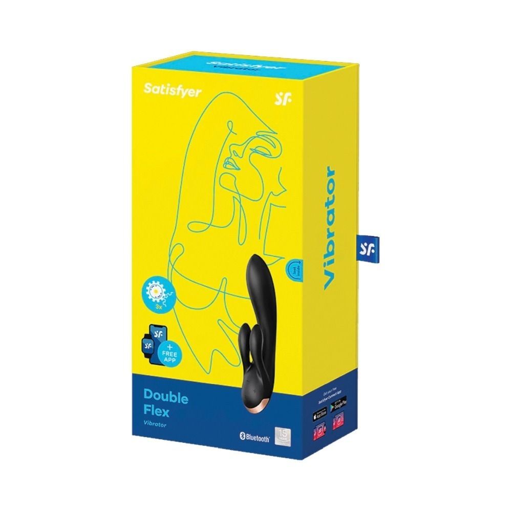 Смарт вибратор кролик Satisfyer Double Flex Connect App Black
