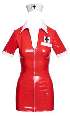 Костюм медсестры красный Black Level Vinyl Nurse red M