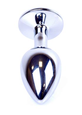 Анальная пробка с камнем Plug-Jewellery Silver PLUG- Clear размер S