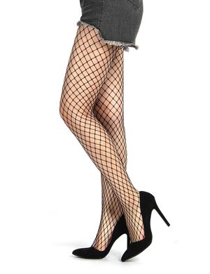 Колготки бесшовные в крупную сеточку Star Night Fence Pantyhose черные, XS-M