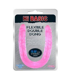 Двойной&nbsp;фаллоимитатор&nbsp;Chisa HI&nbsp;BASIC реалистичный, розовый