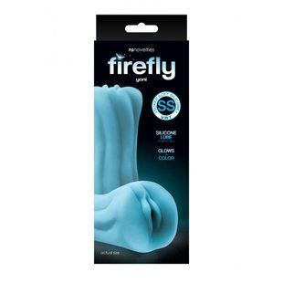Мастурбатор реалистичный&nbsp;в виде вагины NS Novelties Firefly Yoni светящийся в темноте, голубой