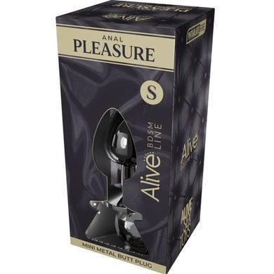 Анальна пробка Alive Anal Pleasure Butt Plug з чорним каменем, розмір S