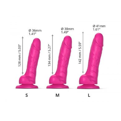 Фаллоимитатор реалистичный размер L Strap-On-Me на присоске, розовый, 14.2 х 4.1 см