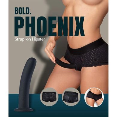 Страпон на мереживних трусиках Dream Toys Bold Phoenix, S, чорний, 15,5 &times; 3 см
