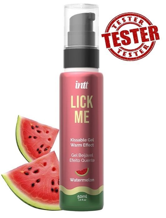 ТЕСТЕР/Гель со вкусом арбуза Intt Lick Me Watermelon, 50 мл (при покупке 10 ед,тестер за 1 грн)