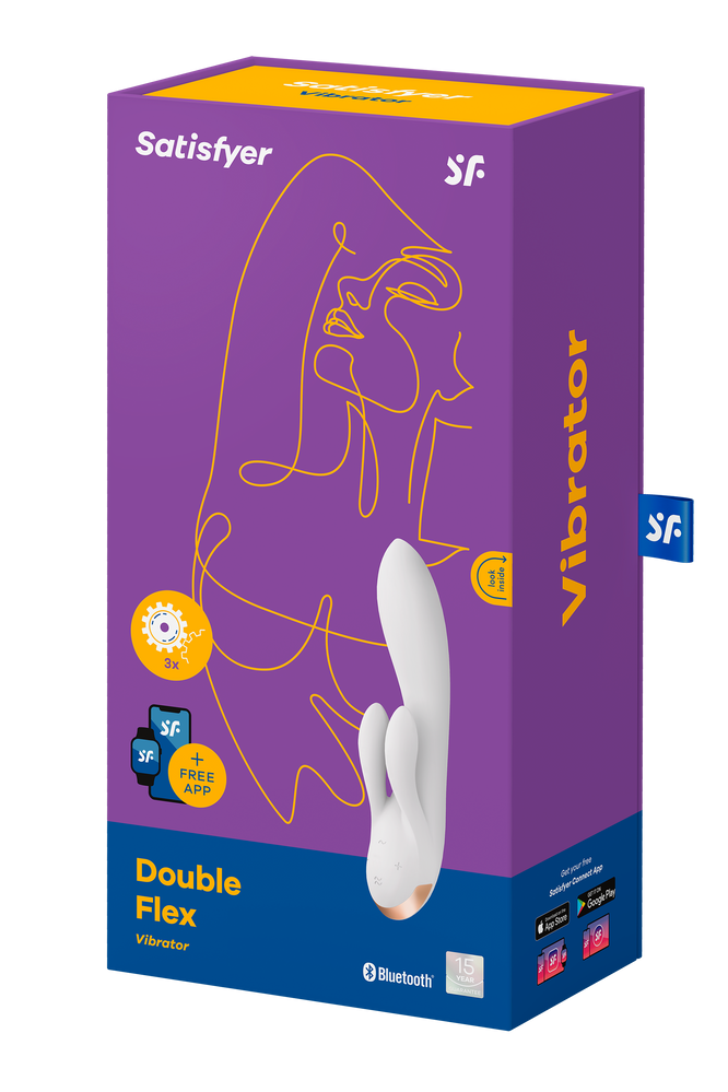 Двойной смарт вибратор SATISFYER DOUBLE FLEX белый