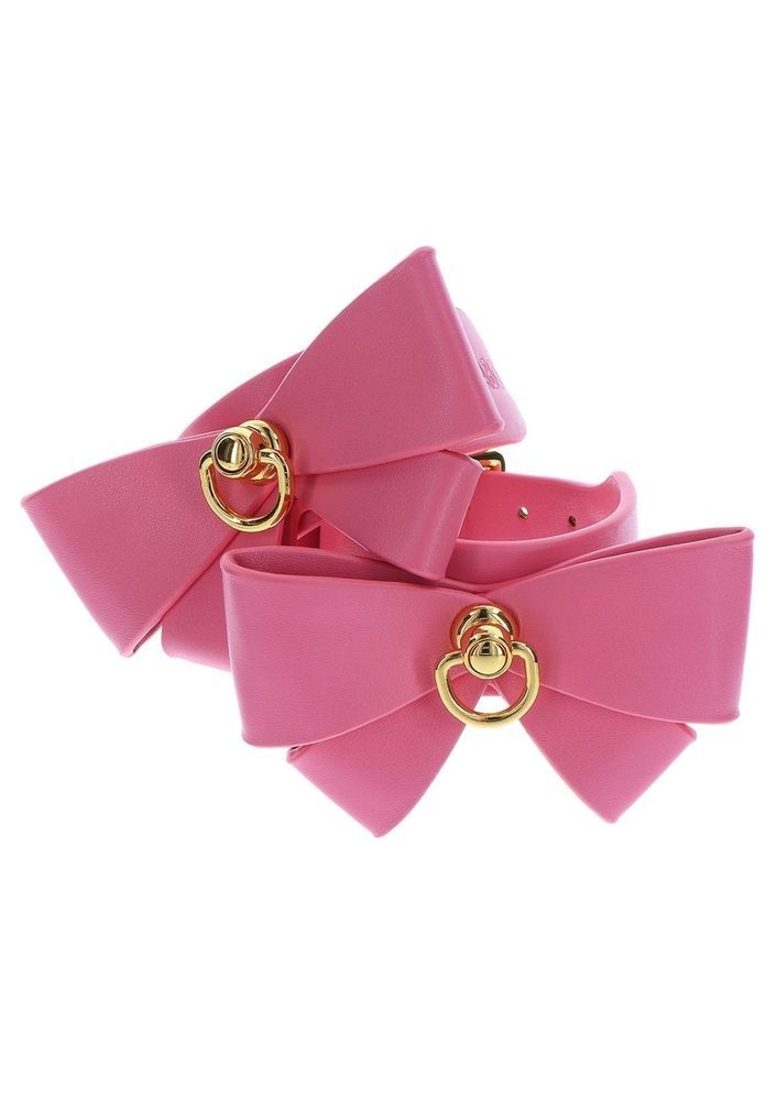 Наручники с бантиками Taboom Malibu Wrist Cuffs из веганской кожи, розовые