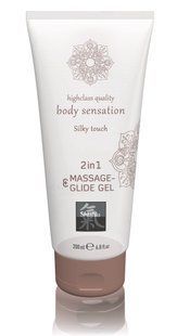 Лубрикант и массажное масло 2 в 1 SHIATSU Massage-& Glide gel 2 in1 Silky touch, 200 мл