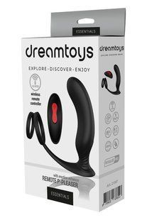 Стимулятор для простати Dream Тoys Еssentials Remote P-Pleaser з петлею на мошонку, чорний