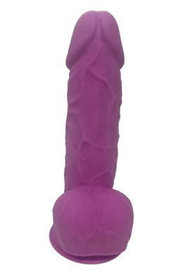Фаллоимитатор термопластичный с мошонкой Dream Toys Real Love на присоске, фиолетовый