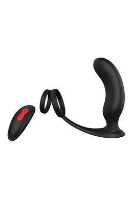 Стимулятор для простаты Dream Тoys Еssentials Remote P-Pleaser с петлей на мошонку, черный