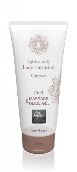Лубрикант и массажное масло 2 в 1 Massage-& Glide gel 2in1 Silky touch, 200 мл