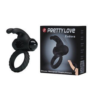 Эрекционное виброкольцо Pretty Love, черное, силикон