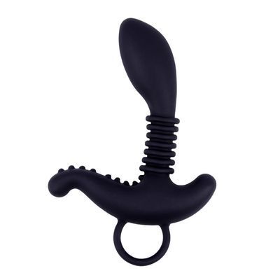 Cтимулятор простаты&nbsp;с дополнительным отростком Chisa Black&nbsp;Mont&nbsp;Booty&nbsp;Exciter и колечком-держателем
