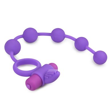 Эрекционное кольцо Triple Pleasure с анальной цепочкой, фиолетовое