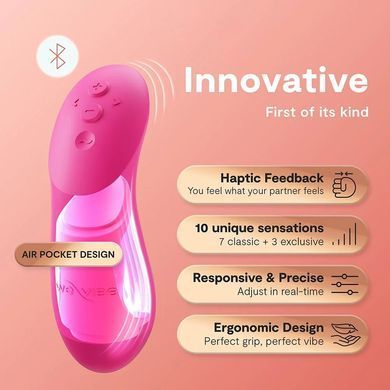 Вибратор для пар We-Vibe Chorus Pro Electric Pink с пультом и приложением, розовый