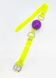 Кляп неоновый DS Fetish, салатовый ремешок с фиолетовым шариком