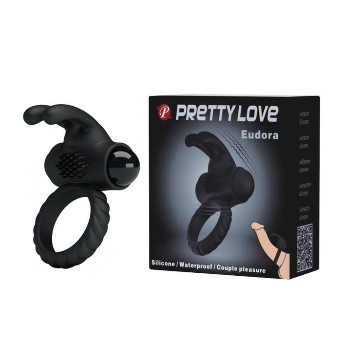 Эрекционное виброкольцо Pretty Love, черное, силикон