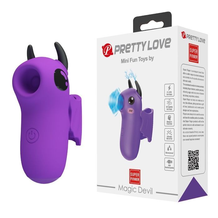 Стимулятор для клитора Pretty Love Magic Devil с сосанием и электростимуляцией, фиолетовый, 6.9 см