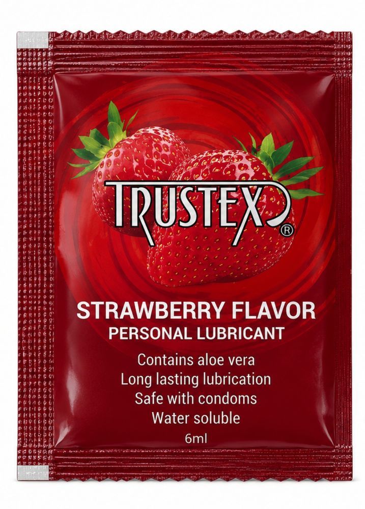 Саше/Лубрикант на водній основі Trustex Strawberry зі смаком полуниці, 6 мл