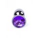 Анальная пробка с камнем Plug-Jewellery Dark Silver PLUG- Purple размер S
