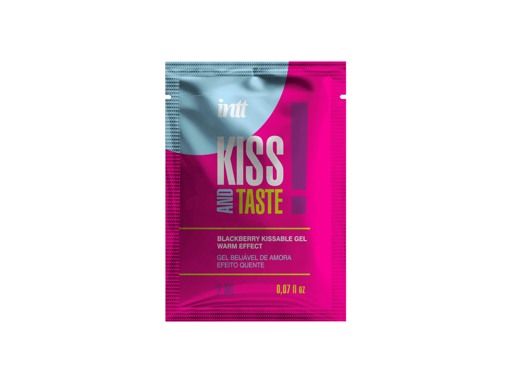 Сашет съедобного лубриканта Intt KISS AND TASTE! со вкусом ежевики и согревающим эффектом, 2 мл