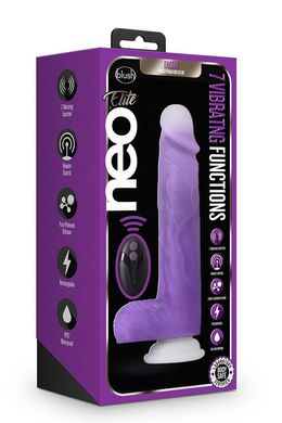 Вибратор реалистик на присоске, с дистанционным пультом управления Blush Neo Elite Encore фиолетовый