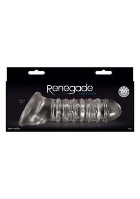 Насадка на пенис удлиняющая RENEGADE RIBBED EXTENSION CLEAR