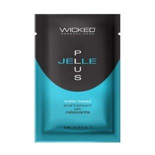Анальный лубрикант с расслабляющим эффектом Wicked Jelle Plus на водной основе, 3 мл