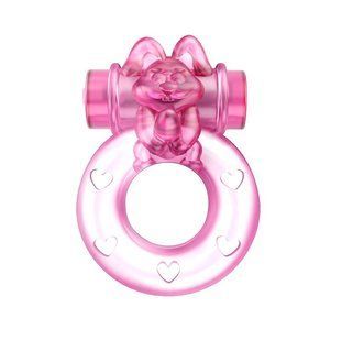 Кільце ерекційне з вібрацією Baile bunny, рожеве, 1.5 см